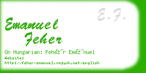 emanuel feher business card